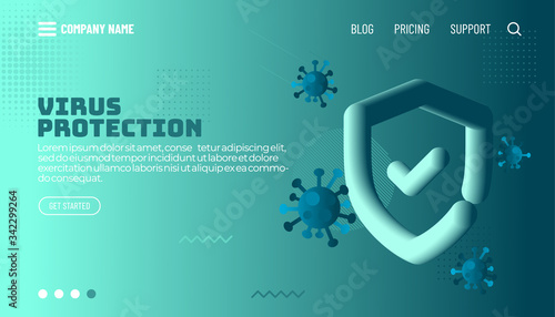 Covid-19 corona virus protection concept. 3d flow shape creative design set. Dynamic liquid color wave backgrounds. Templates set for brochures, posters, banners, flyers and cards. Vector illustration