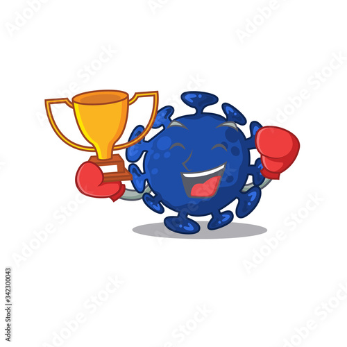 An elegant boxing winner of streptococcus mascot design style
