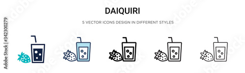 Daiquiri icon in filled, thin line, outline and stroke style. Vector illustration of two colored and black daiquiri vector icons designs can be used for mobile, ui, web