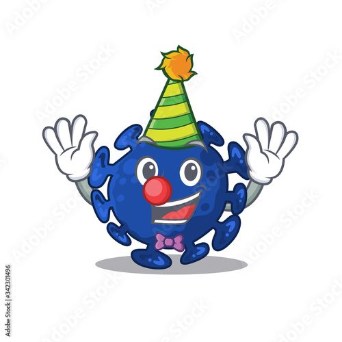 cartoon character design concept of cute clown streptococcus