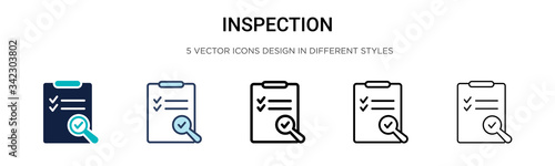Photographie Inspection icon in filled, thin line, outline and stroke style