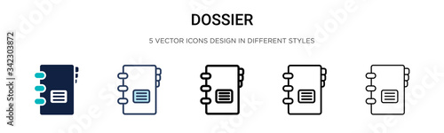 Canvas Print Dossier icon in filled, thin line, outline and stroke style