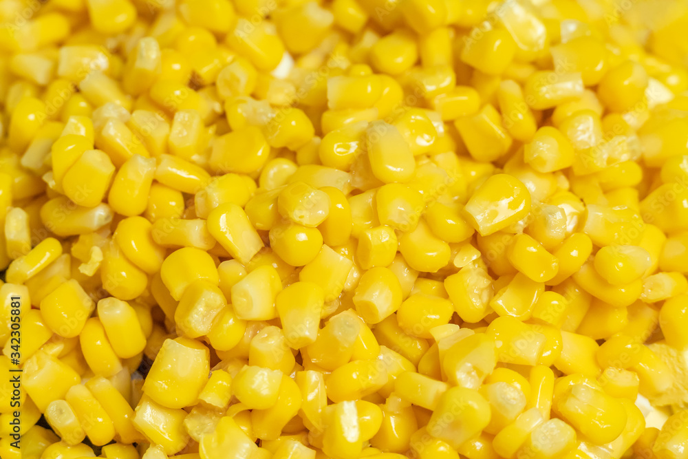 Yellow sweet canned corn background, texture close up Yellow sweet canned corn background, texture close up