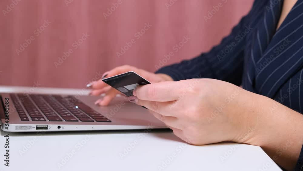 girl making online payment using laptop for shopping at home. girl making online payment using laptop for shopping at home.