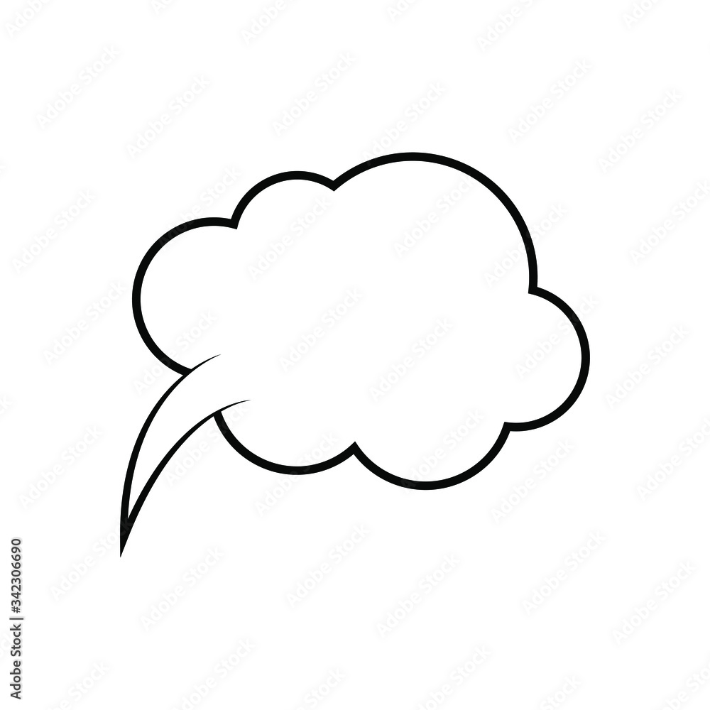 Cartoon speech or think bubble, empty communication cloud. Vector design element. Cartoon speech or think bubble, empty communication cloud. Vector design element.