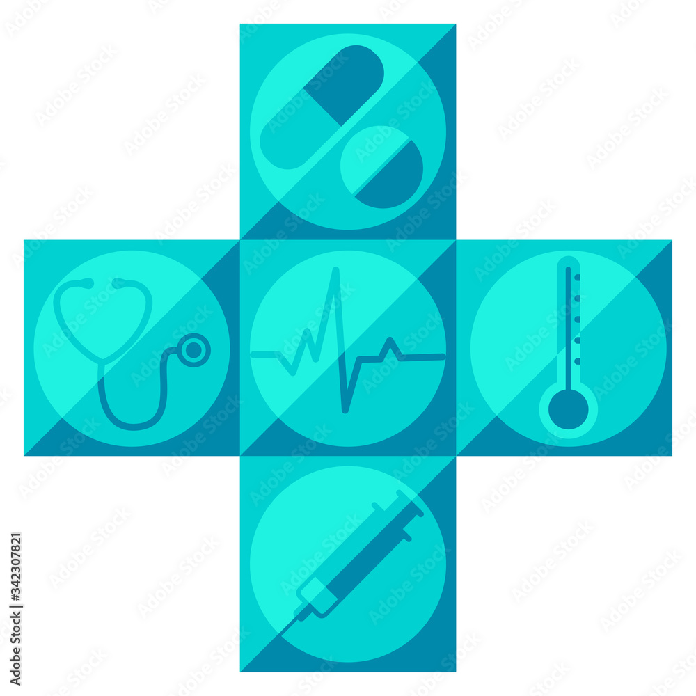 custom made wallpaper toronto digitalMedical cross symbol, first aid sign made of medical icons. Vector illustration.