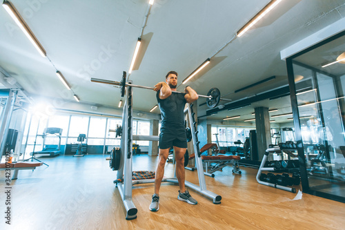 Young man working out with ...