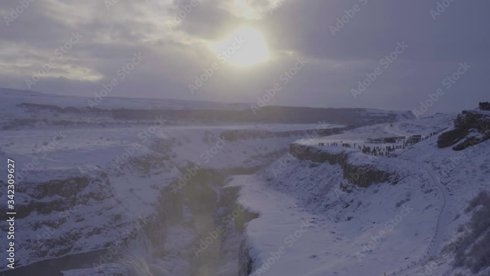 Gullfoss waterfall in winter among the most impressive in Iceland. It is part of the Golden Circle. Gullfoss waterfall in winter among the most impressive in Iceland. It is part of the Golden Circle.