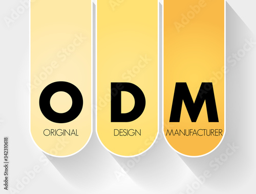 ODM - Original Design Manufacturer acronym, business concept background