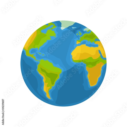 Earth planet. Vector color vintage engraving illustration