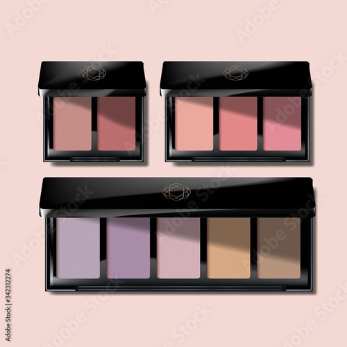 Vector Eyeshadow / Blush Compact / Packaging in Black	
