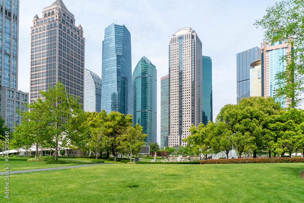 Obraz premium Modern architecture in Pudong financial district, Shanghai..