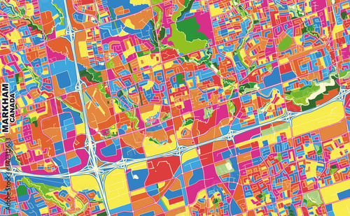 Markham  Ontario  Canada  colorful vector map