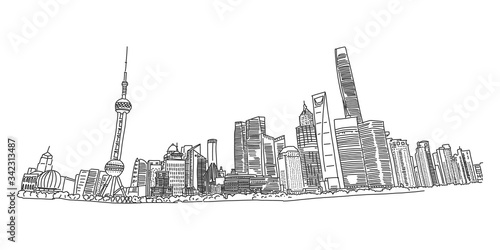 Shanghais empty embankment during pandemic, slide