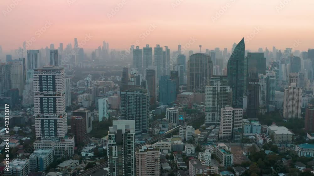 Aerial view of Thonglor, Phrom Phong and Ekkamai District, Sukhumvit street in Bangkok, Thailand Aerial view of Thonglor, Phrom Phong and Ekkamai District, Sukhumvit street in Bangkok, Thailand