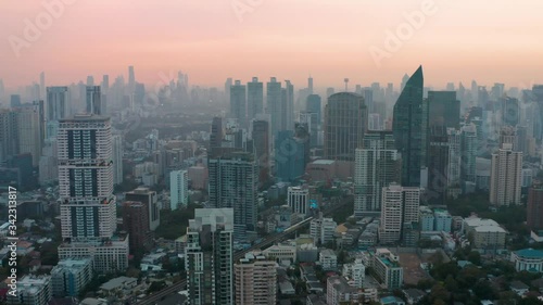 Wallpaper Mural Aerial view of Thonglor, Phrom Phong and Ekkamai District, Sukhumvit street in Bangkok, Thailand Torontodigital.ca