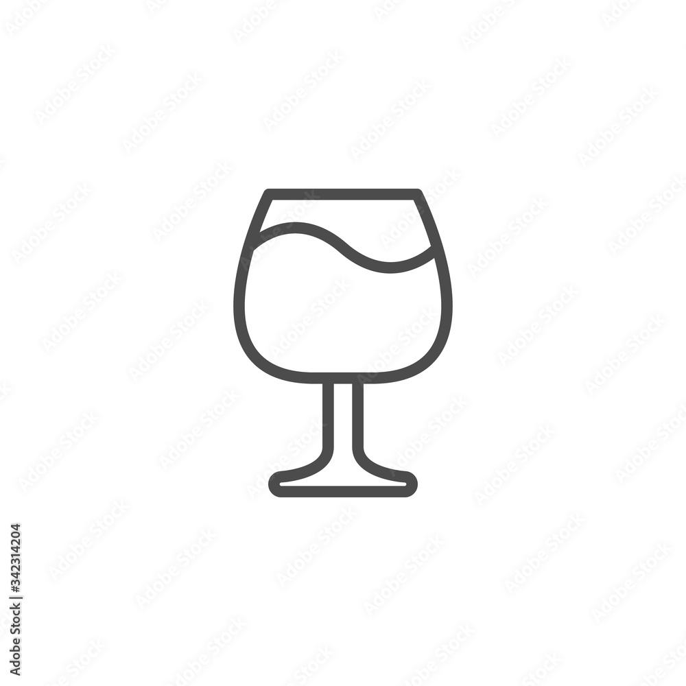 Wine glass line outline icon Wine glass line outline icon