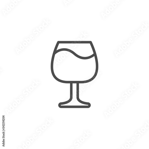 Wine glass line outline icon