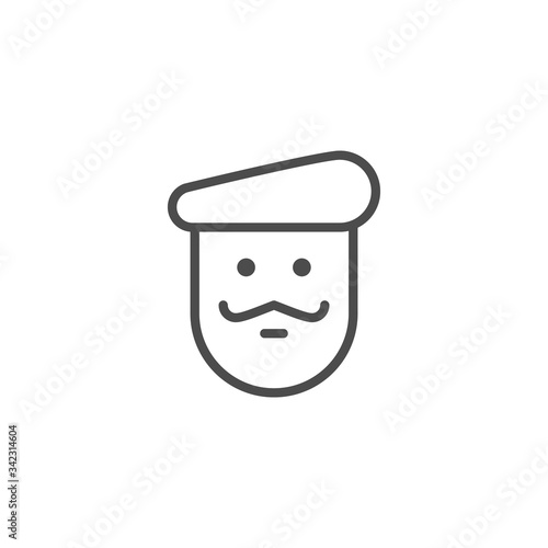 Wine waiter line outline icon