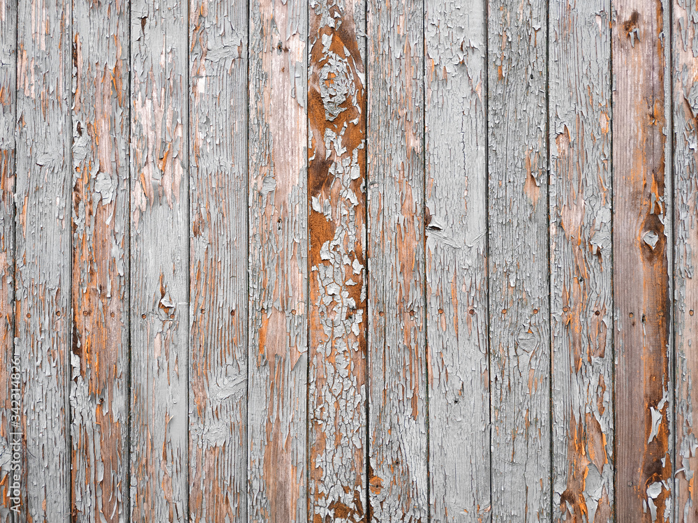 Obraz premium Wood planks paint rough Background old texture beige pattern