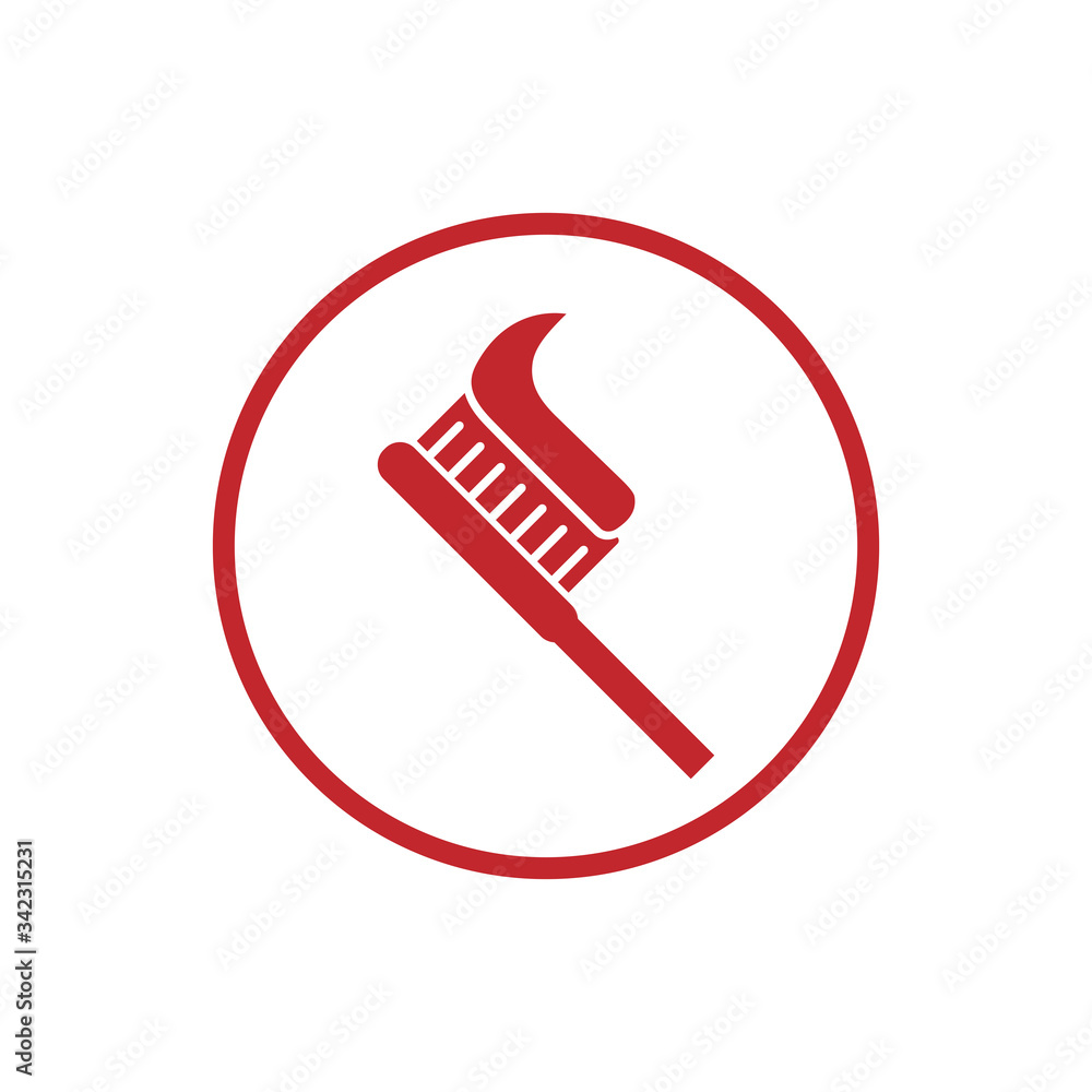 Toothbrush icon in trendy flat style isolated on white background
