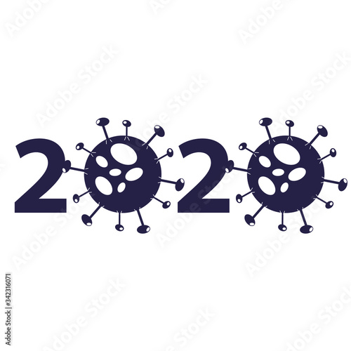 Coronavirus 2019-nCoV. Corona virus icon. Black on white background isolated. China pathogen respiratory infection (asian flu outbreak). influenza pandemic. virion of Corona-virus. Vector
