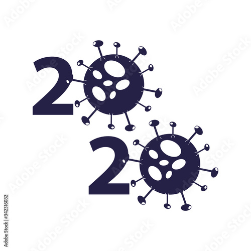 Coronavirus 2019-nCoV. Corona virus icon. Black on white background isolated. China pathogen respiratory infection (asian flu outbreak). influenza pandemic. virion of Corona-virus. Vector
