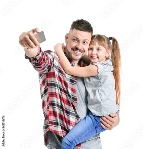 Man and his little daughter...