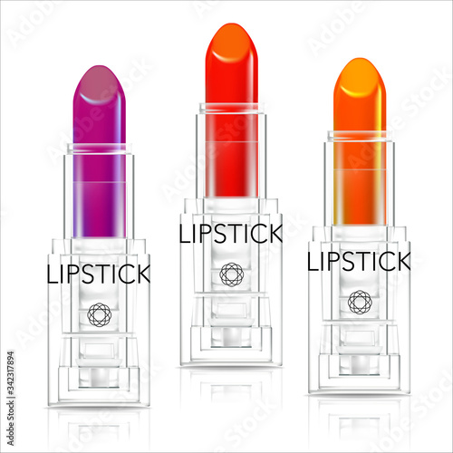 Vector Clear Lipstick Packaging with Black Branding