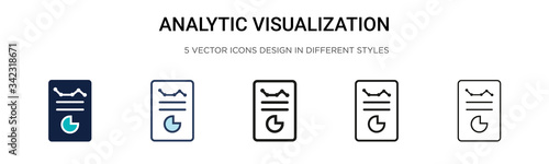 Analytic visualization icon in filled, thin line, outline and stroke style. Vector illustration of two colored and black analytic visualization vector icons designs can be used for mobile, ui, web