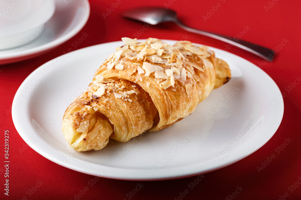 croissant on bright background