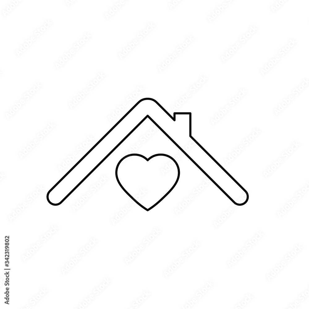 House with heart icon. Home love icon. Family happiness icon House with heart icon. Home love icon. Family happiness icon