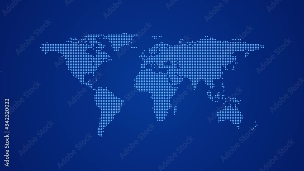 Animated map of the world. Round pixels. The appearance and disappearance of the map of the globe. Flat style. 4K. Animated map of the world. Round pixels. The appearance and disappearance of the map of the globe. Flat style. 4K.