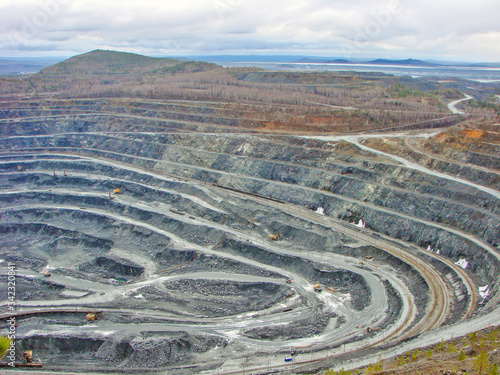 View of the quarry Kachkanarsky GOK. Sverdlovsk region. Russia photo