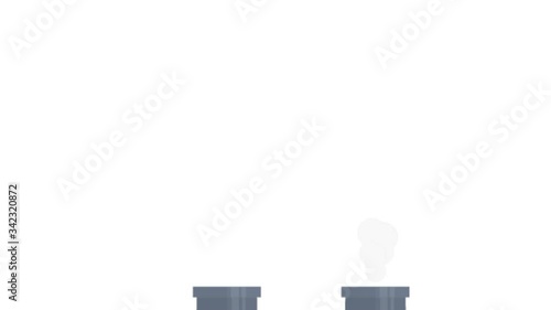 Air pollution. The animation of the exhaust gases, alpha channel included. Cartoon