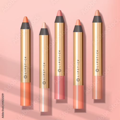 Vector Lip / Eyeshadow Pencil in Metallic Gold Coat Packaging