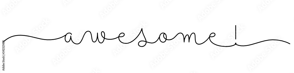 AWESOME! black vector monoline calligraphy with swashes AWESOME! black vector monoline calligraphy with swashes