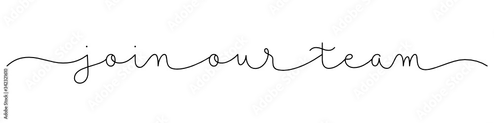 JOIN OUR TEAM black vector monoline calligraphy with swashes JOIN OUR TEAM black vector monoline calligraphy with swashes