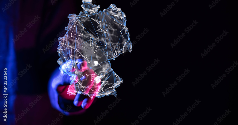 Map - Germany - 3D-Illustration digital. Map - Germany - 3D-Illustration digital.