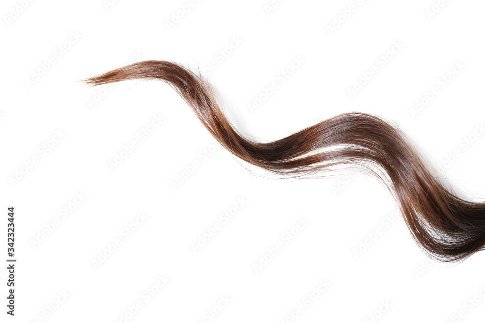 Strand of beautiful curly hair on white background Strand of beautiful curly hair on white background