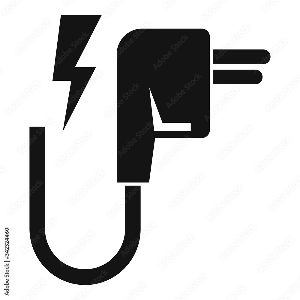 Hybrid car plug icon. Simple illustration of hybrid car plug vector icon for web design isolated on white background Hybrid car plug icon. Simple illustration of hybrid car plug vector icon for web design isolated on white background