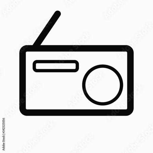 Designer radio symbol. Vector icon.