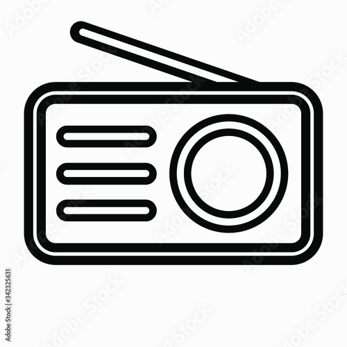 Simple Designer Radio Vector Icon.
