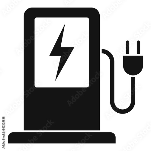 Electric car station icon. Simple illustration of electric car station vector icon for web design isolated on white background