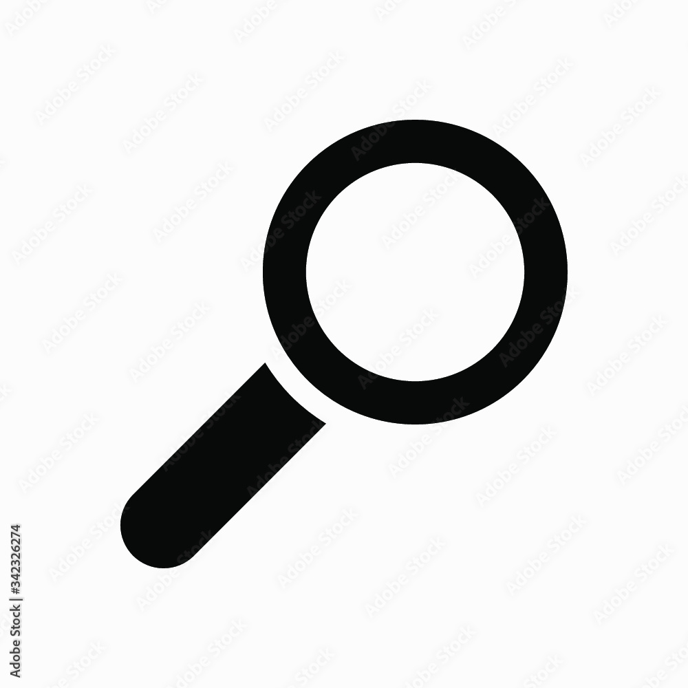 New vector magnifying glass icon with reflection. Vector icon. New vector magnifying glass icon with reflection. Vector icon.