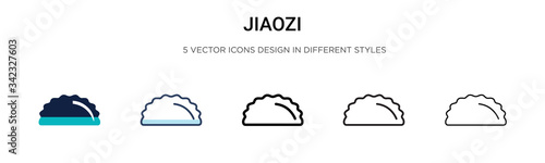Jiaozi icon in filled, thin line, outline and stroke style. Vector illustration of two colored and black jiaozi vector icons designs can be used for mobile, ui, web