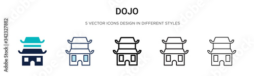 Dojo icon in filled, thin line, outline and stroke style. Vector illustration of two colored and black dojo vector icons designs can be used for mobile, ui, web