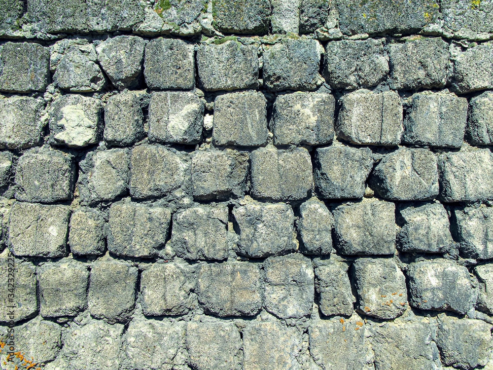 Obraz premium Wall from an old cinder block