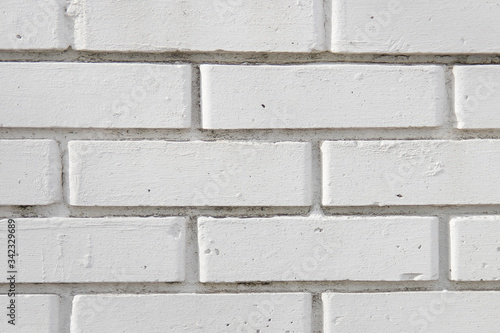 Wall from white brick, full frame use for the background
