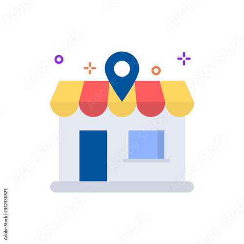 Local Market Place Vector icon.